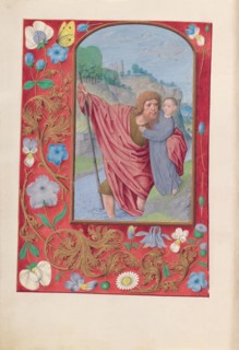 Hours of Queen Isabella the Catholic, Queen of Spain:  Fol. 179v, St. Christopher, c. 1500. And