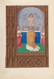 Hours of Queen Isabella the Catholic, Queen of Spain:  Fol. 264v, Mass of St. Gregory, c. 1500. And