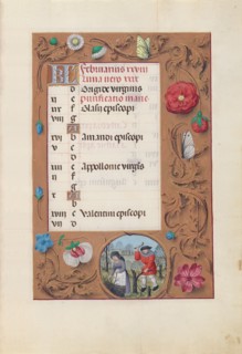 Hours of Queen Isabella the Catholic, Queen of Spain:  Fol. 3r, February, c. 1495-1500. And
