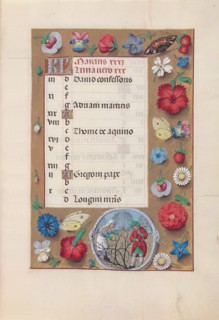 Hours of Queen Isabella the Catholic, Queen of Spain:  Fol. 4r, March, c. 1500. And associates