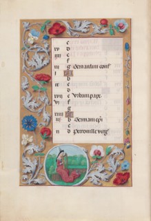 Hours of Queen Isabella the Catholic, Queen of Spain:  Fol. 6v, May, c. 1500. And associates Master