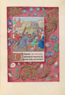 Hours of Queen Isabella the Catholic, Queen of Spain:  Fol. 69r, Christ Carrying the Cross, c.