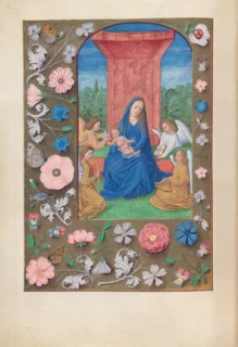 Hours of Queen Isabella the Catholic, Queen of Spain:  Fol. 80v, Virgin & Christ with Angels, c.