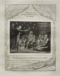 The Book of Job:  Pl. 12, I am Young and ye are very Old wherefore I was afraid, 1825. William