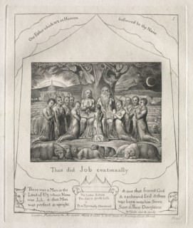 The Book of Job:  Pl. 1, Thus did Job continually, 1825. William Blake (British, 1757-1827).