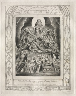 The Book of Job:  Pl. 2, When the Almighty was yet with me, When my Children / were about me, 1825.