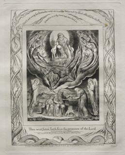 The Book of Job: Pl. 5, Then went Satan forth from the presence of the Lord, 1825. William Blake