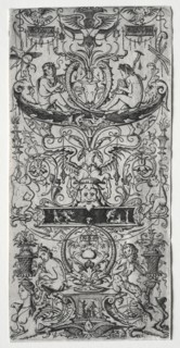 Ornament Panel Inscribed Victoria Augusta, c. 1507. Nicoletto da Modena (Italian). Engraving