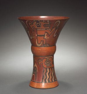 Kero (Waisted Cup), 400-1000. Bolivia, Cochabamba(?), Tiwanaku style, 400-1000. Earthenware with