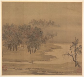 Cottages in a Misty Grove in Autumn, 1117. Li Anzhong (Chinese, active first half of the 1100s).
