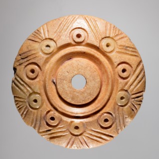 Spindle Whorl, 700s - 900s. Iran, early Islamic period, 8th - 10th century. Bone, incised; overall: