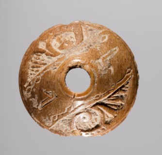 Spindle Whorl, 700s - 900s. Iran, early Islamic period, 8th - 10th century. Bone, incised; overall: