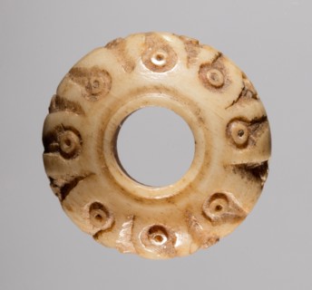 Spindle Whorl, 700s - 900s. Iran, early Islamic period, 8th - 10th century. Bone, incised; overall:
