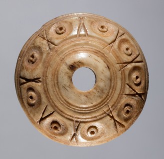 Spindle Whorl, 700s - 900s. Iran, early Islamic period, 8th - 10th century. Bone, incised; overall: