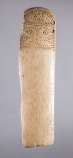 Figurine, 700s - 900s. Iran, early Islamic period, 8th - 10th century. Bone, incised; overall: 11.2