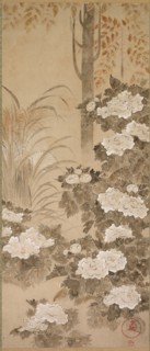 Flowers and Foliage of Autumn, mid 1700s. Tatebayashi Kagei (Japanese). Hanging scroll; ink and
