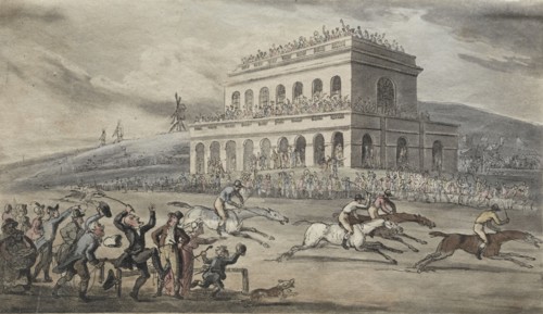 The Rev. Dr. Syntax Loses his Money on the Raceground at York. Thomas Rowlandson (British,