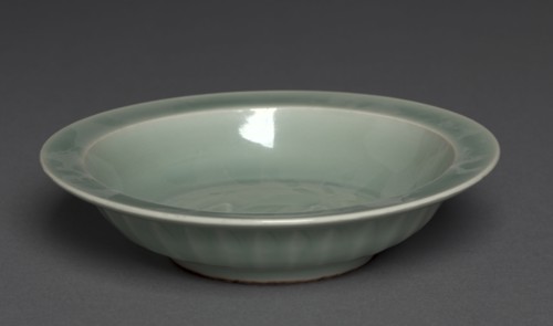 Dish with Two Fish in Relief:  Longquan Ware, mid-1200s. China, Zhejiang province, Southern Song