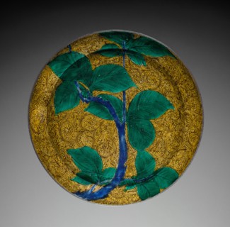 Large Dish with Persimmon Branch, mid- to late 1600s. Japan, Edo period (1615-1868). Porcelain with