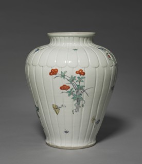 Vase with Floral, Insect, Bird, and Chinese Designs: Kakiemon Type, late 17th century. Japan, Edo