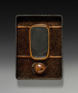 Inkstone Case, 19th century. Japan, Edo Period (1615-1868). Lacquer on wood inlaid with