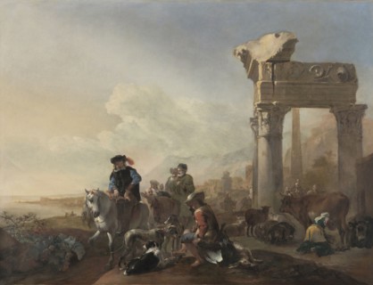 Hunters Near Ruins, 1648. Jan Baptist Weenix (Dutch, 1621-1660). Oil on canvas; framed: 123.5 x 154