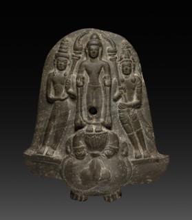 Bracket with Buddha and a Pair of Acolytes, 700s-800s. Thailand, Mon-Dvaravati style, probably from
