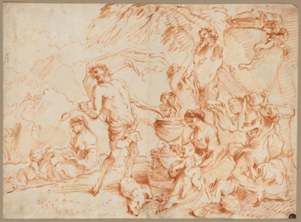 Bacchanal Before a Herm, early 1660s. Giovanni Benedetto Castiglione (Italian, 1609-1664). Oil and