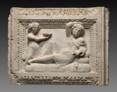 Tomb Relief, 230. Syria, Palmyra, 3rd century. Limestone; overall: 55.3 x 73.7 x 18.5 cm (21 3/4 x