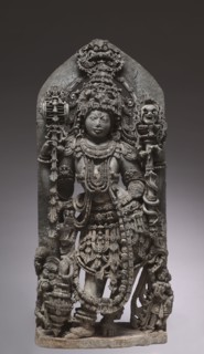 A Guardian of Shiva, 1200s. Southwestern India, Karnataka. Chloritic schist; overall: 113.3 x 49.2