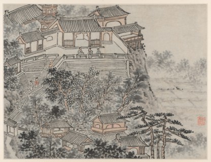 Twelve Views of Tiger Hill, Suzhou: The Five Sages Terrace, after 1490. Shen Zhou (Chinese,