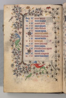Hours of Charles the Noble, King of Navarre (1361-1425): fol. 1v, January , c. 1405. Master of the