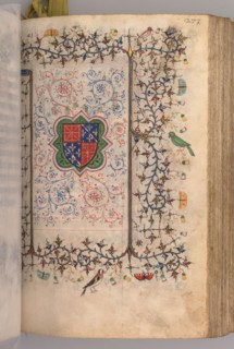 Hours of Charles the Noble, King of Navarre (1361-1425): fol. 137r, Coat of Arms of Charles the