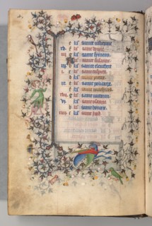 Hours of Charles the Noble, King of Navarre (1361-1425): fol. 2v, February, c. 1405. Master of the