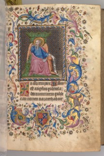 Hours of Charles the Noble, King of Navarre (1361-1425): fol. 23r, St. Luke, c. 1405. Master of the