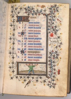 Hours of Charles the Noble, King of Navarre (1361-1425): fol. 3r, March, c. 1405. Master of the