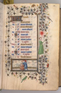 Hours of Charles the Noble, King of Navarre (1361-1425): fol. 8r, August, c. 1405. Master of the