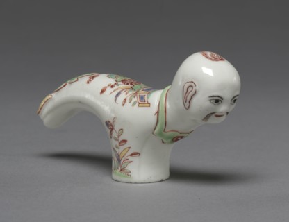 Cane Handle (Poignée de canne), c. 1745. Saint Cloud Porcelain Factory (French). Soft-paste