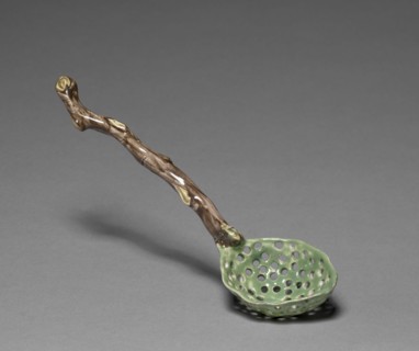 Sugar Spoon, c. 1760. Veuve Perrin Factory (French). Tin-glazed earthenware (faience) with enamel