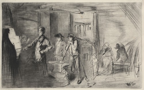 The Forge, 1862. James McNeill Whistler (American, 1834-1903). Etching and drypoint