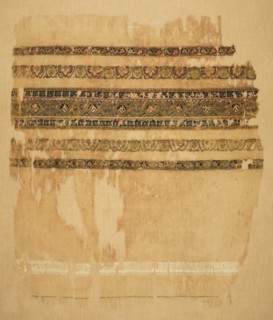 Turban or shawl end with tiraz and gold, 1094. Egypt, Fatimid period, reign of al-Musta‘li. Plain