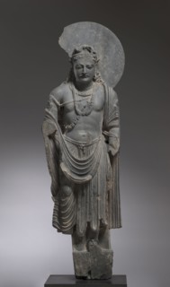 Bodhisattva, late 100s. Pakistan, Gandhara, Kushan period (c. 80-375). Schist; overall: 132.4 cm