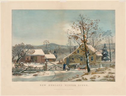 New England Winter Scene, 1861. And James Merritt Ives (American, 1824-1895), Nathaniel Currier