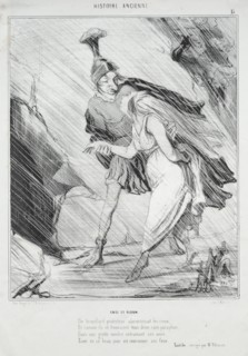 Published in le Charivari (3 July 1842): Ancient History (plate 15): Enée and Didon, 1842. Honoré