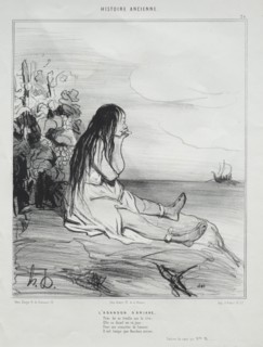 published in le Charivari (no 4 du septembre 1842): Ancient History, plate 24: The Abandonment of