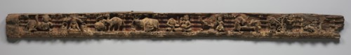 Narrative Frieze:  Life of a Hermit in Forest Retreat Architrave from a Jain Temple, 1500s-1600s.