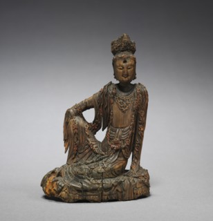 Potala Guanyin, 900s. China, Five dynasties (907-960). Carved wood with traces of paint; overall: