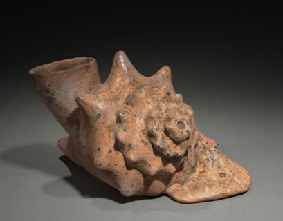 Conch Shell Trumpet Vessel, 200 BC-300. West Mexico, Colima, Comala style (200 BC-AD 300).