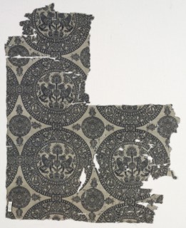 Fragments with Griffins in Roundels, 1100s. Iran or Iraq, Seljuk period, 12th century. Lampas