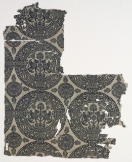 Fragments with Griffins in Roundels, 1100s. Iran or Iraq, Seljuk period, 12th century. Lampas